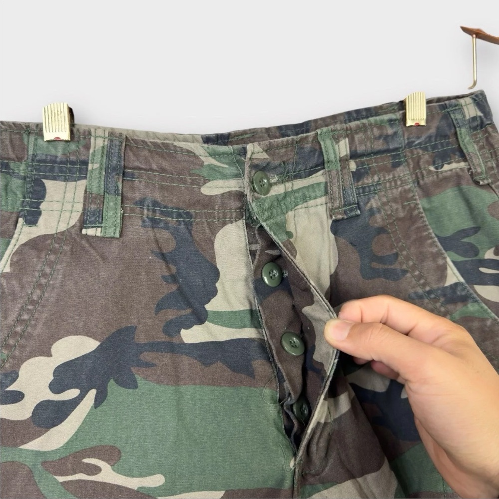 Brandit Individual Wear Camo Cargo Pants Mens M 32x30 Green Woodland drawstring - Picture 8 of 16